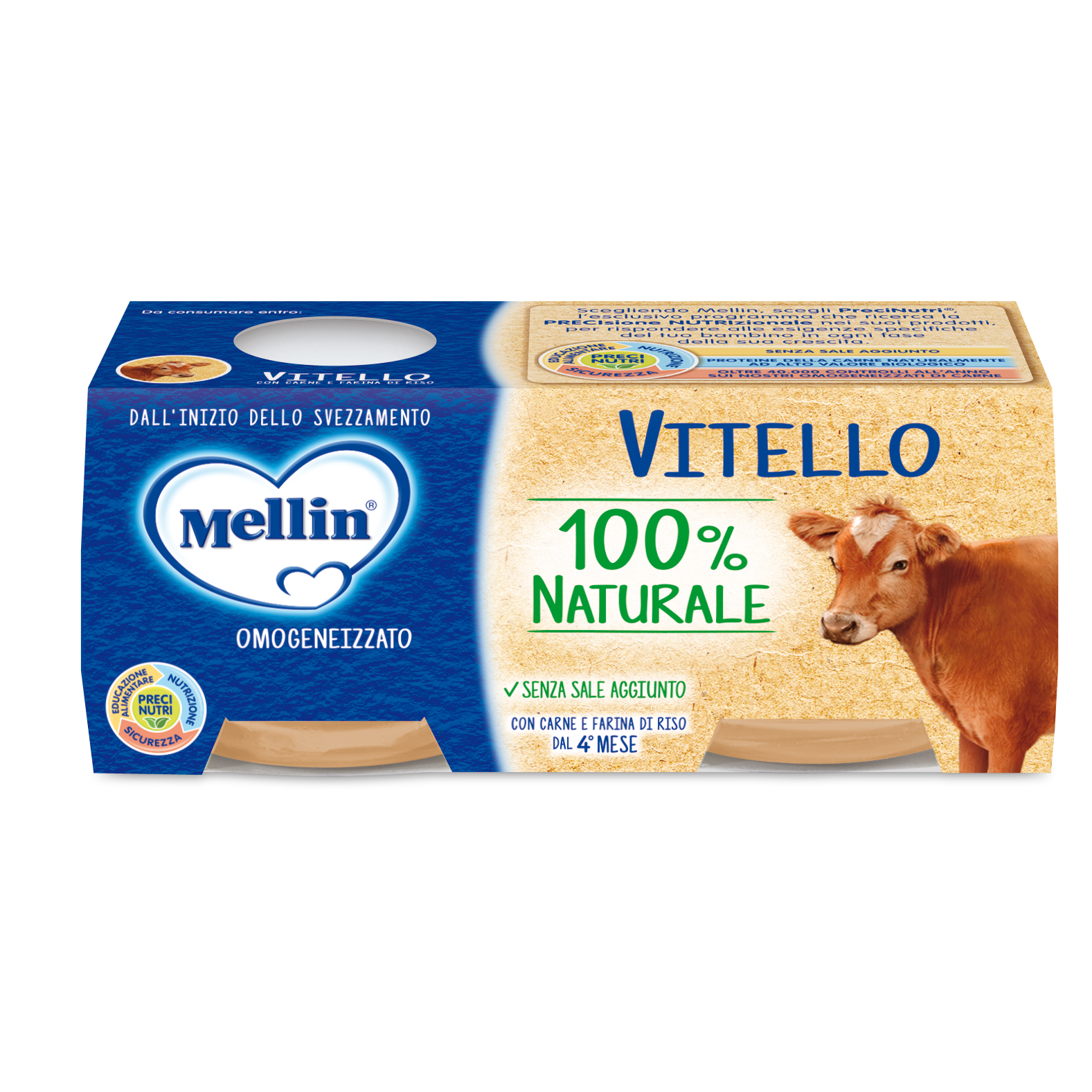 Ternera Mellin Homogeneizado 2x120g 4Mesi+-4