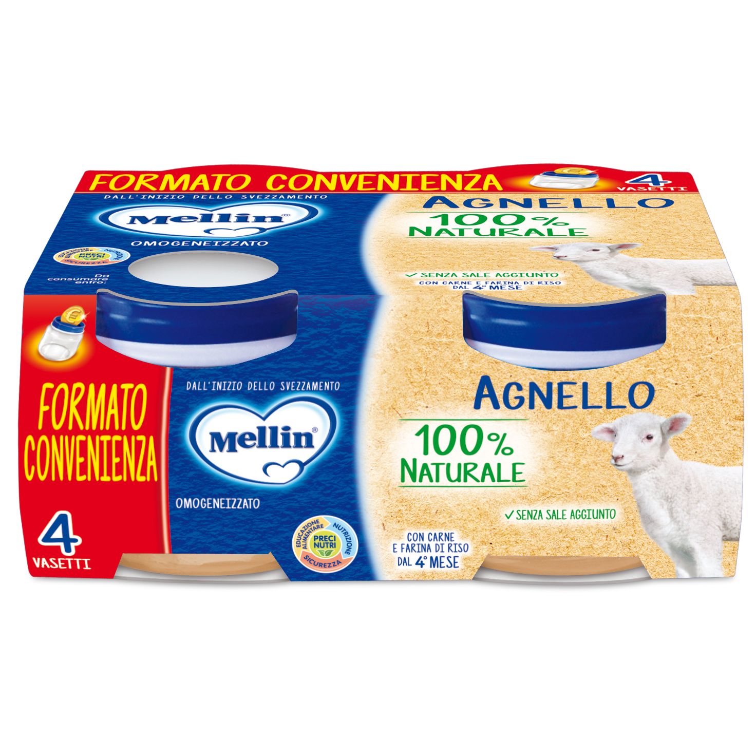 Cordero Homogeneizado Mellin 4x80g 4Mesi+-3