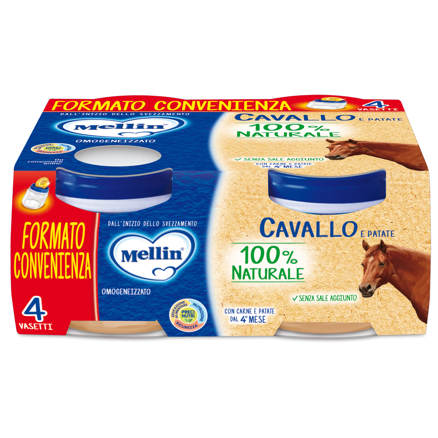 Caballo Mellin Homogeneizado 4x80g 4 Meses +-3