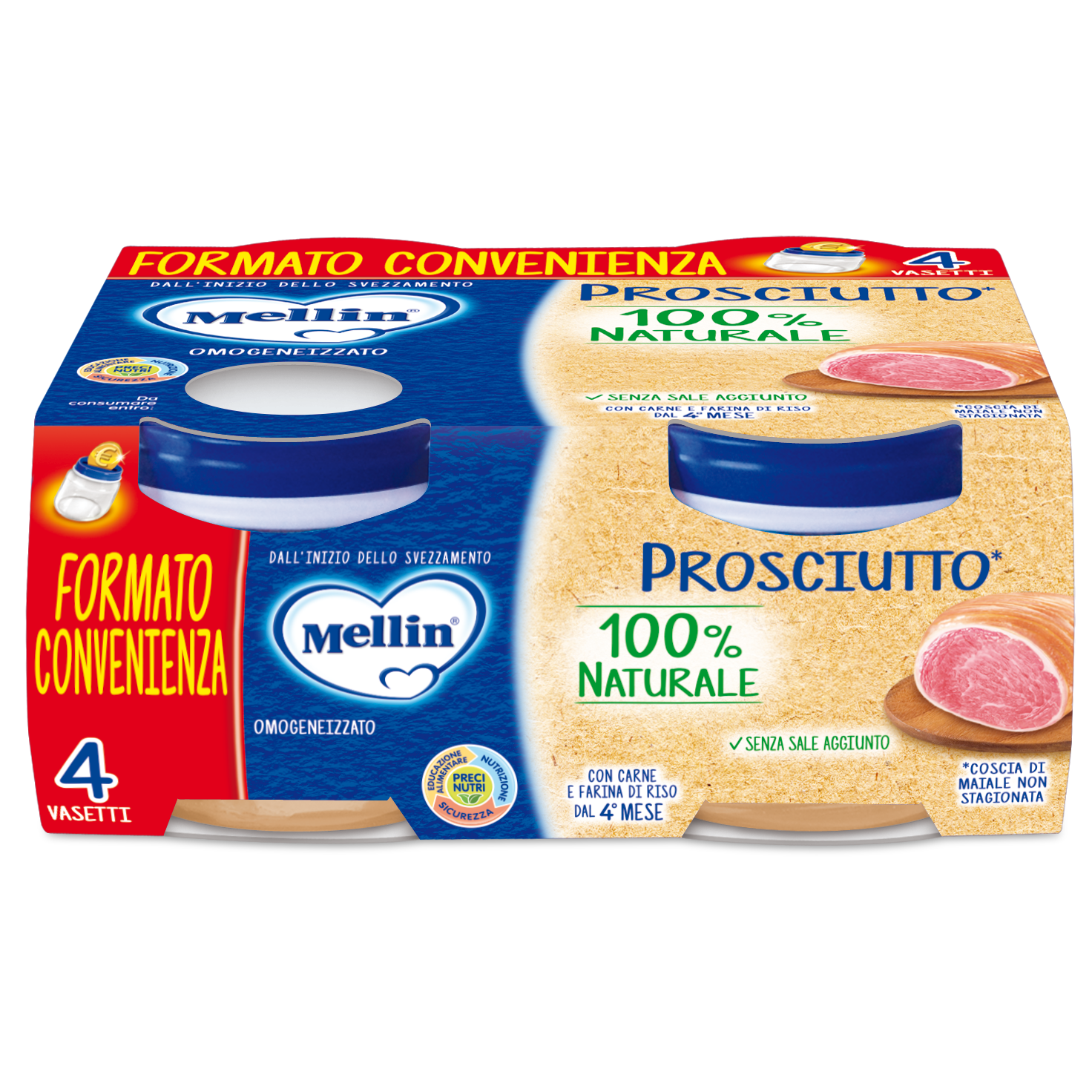 Jamón Mellin Homogeneizado 4M + 4x80g-2
