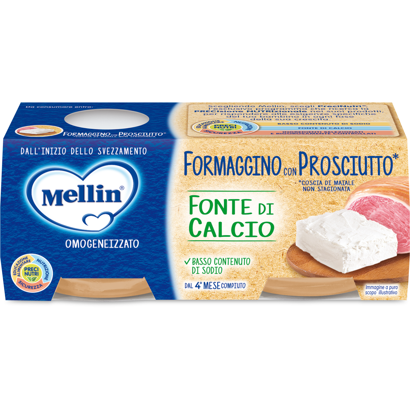 Mellin Baby Jamón Queso Homogeneizado 4M + 2x80g-2