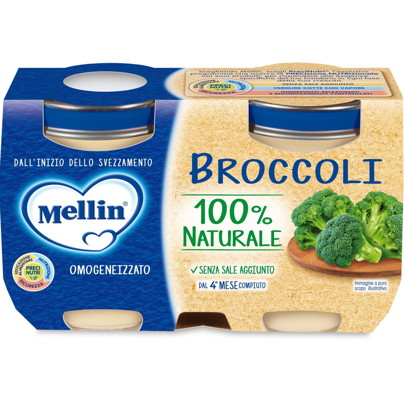 Brócoli Mellin Homogeneizado 2x125g 4Mesi+-4