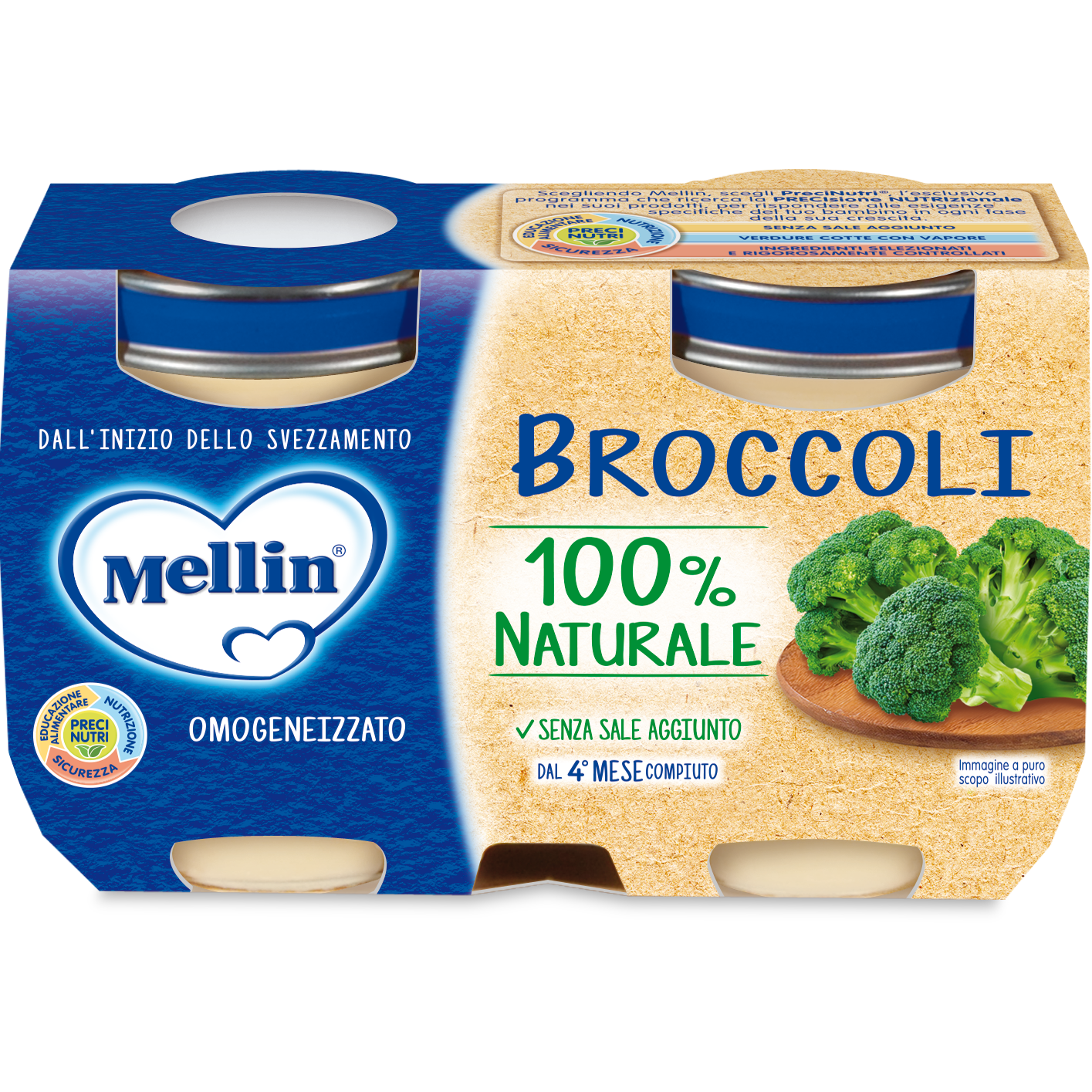 Brócoli Mellin Homogeneizado 2x125g 4Mesi+-3
