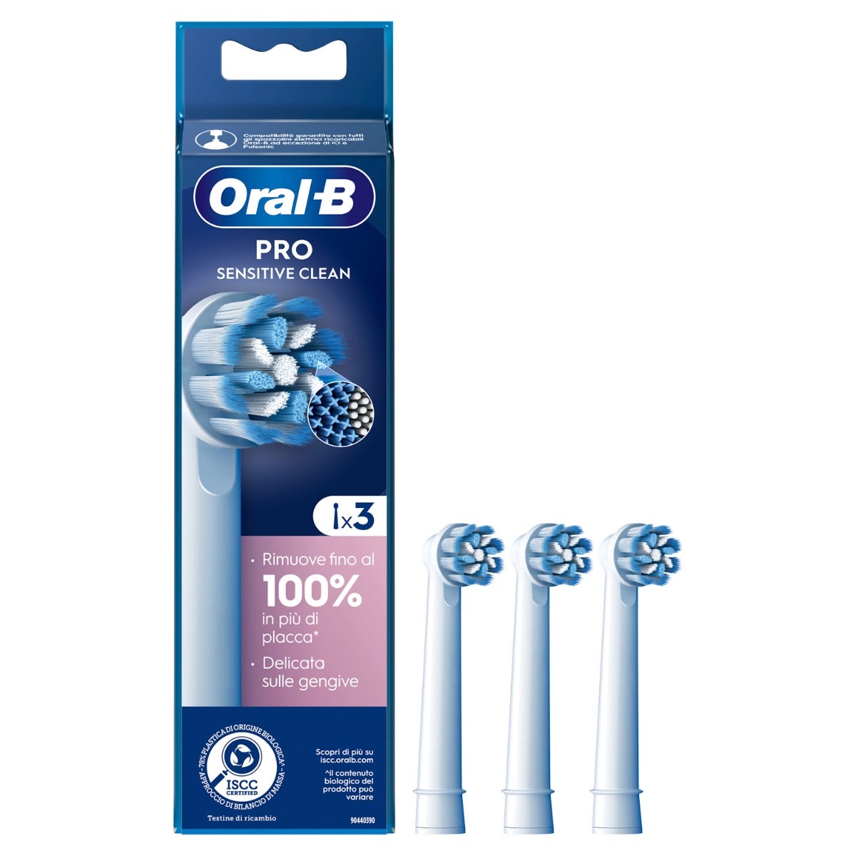 Oral-B Power Refill EB60-3 Sensitive Clean 3 Testine Di Ricambio