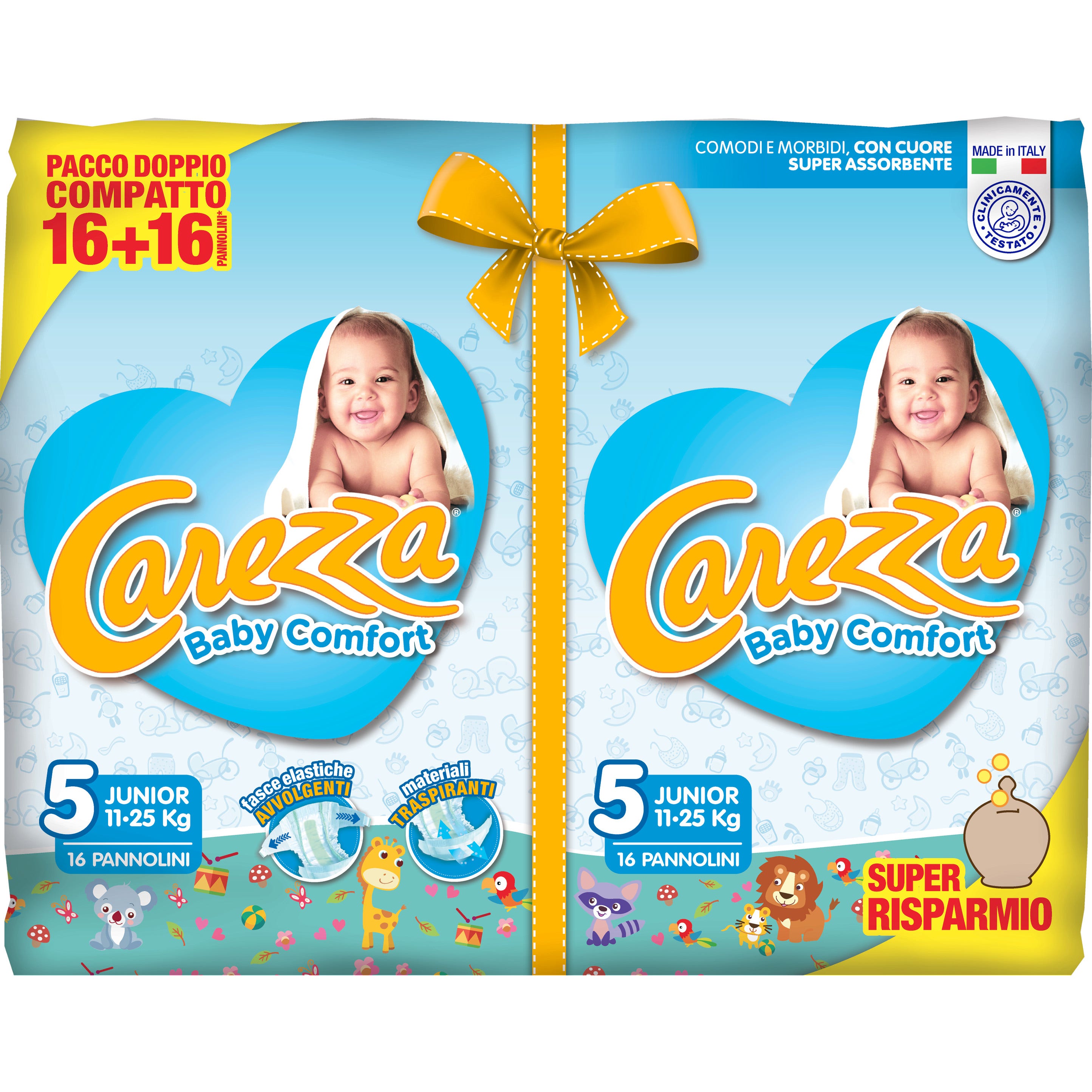 Pañales Carezza Baby Comfort Junior 11-25 kg, 32 unidades