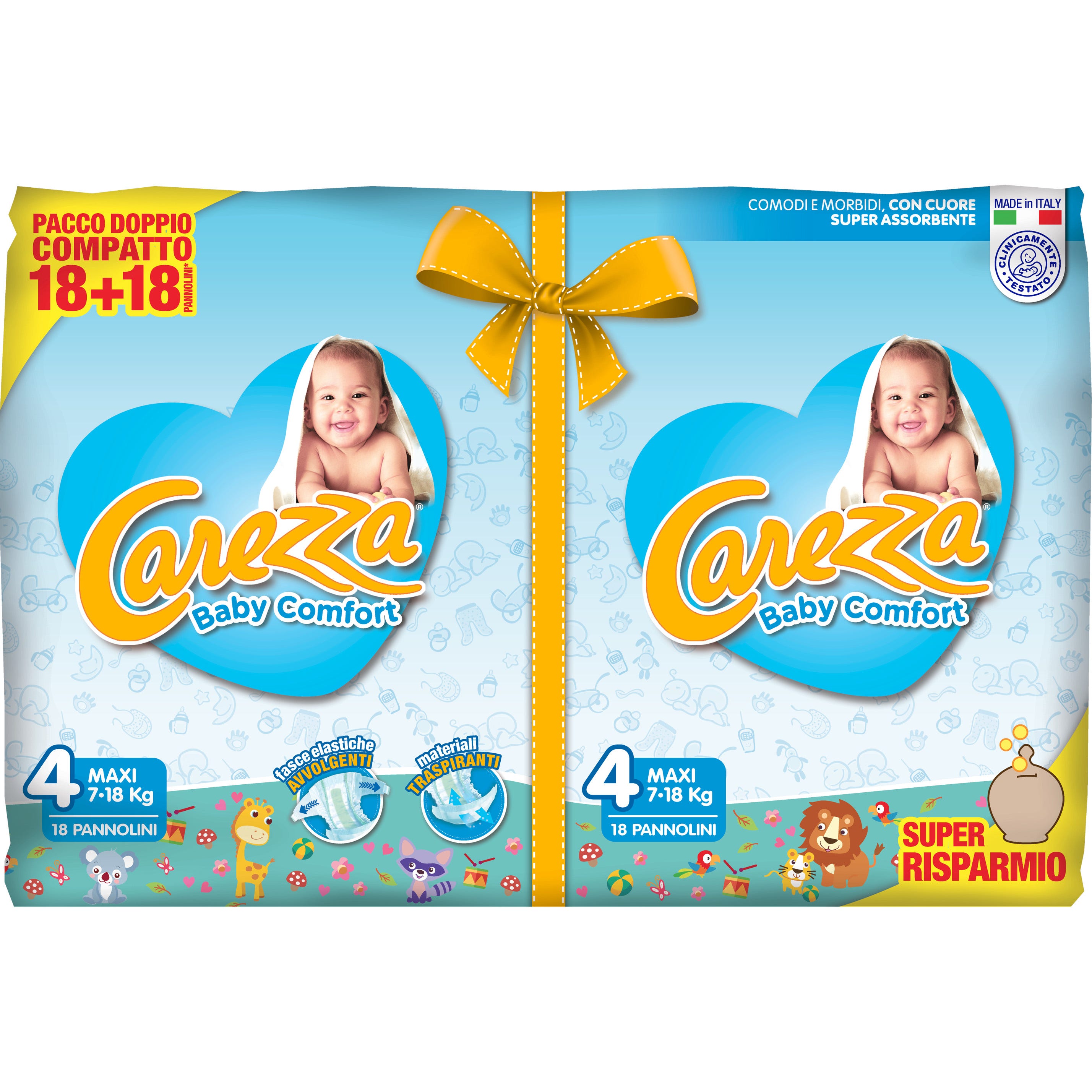 Pañales Carezza Baby Comfort Maxi 7-18 kg, 36 unidades