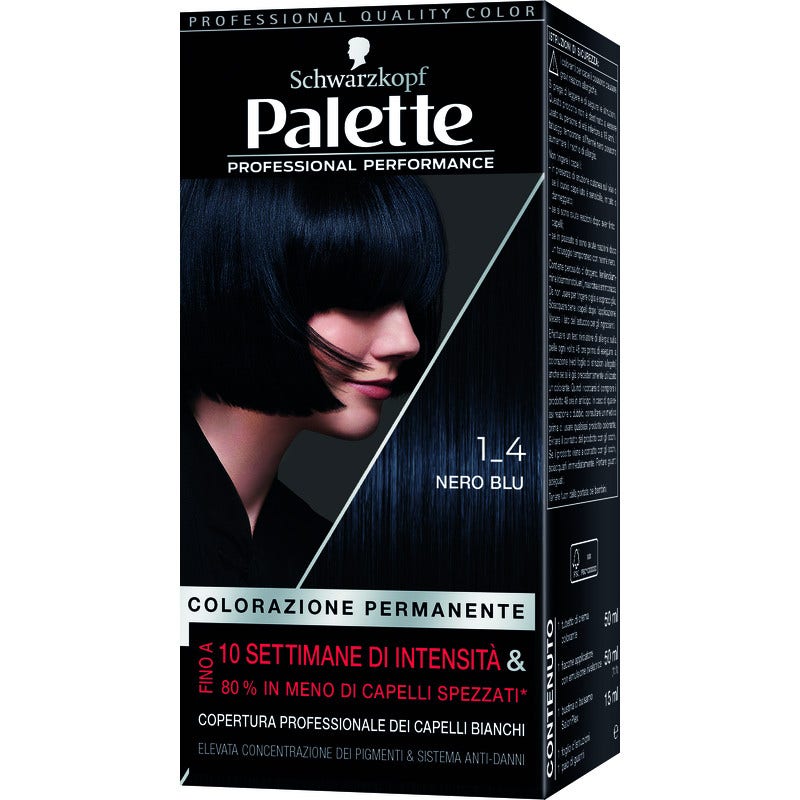 Schwarzkopf Palette Professional Performance Colorazione Permanente 1-4 Nero Blu 170g