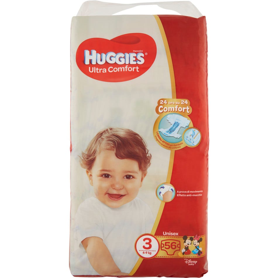 Huggies Ultra Comfort Pañal Grande Talla 3 56 Piezas-1