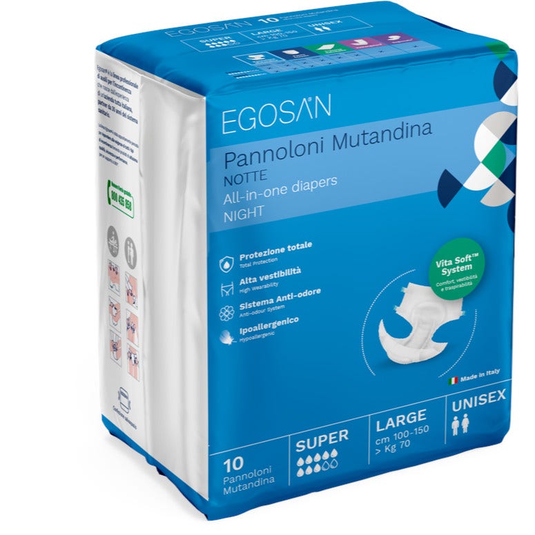 Egosan Night Pañal Bragas Incontinencia Absorbencia Super Tamaño Grande 10 Piezas-1