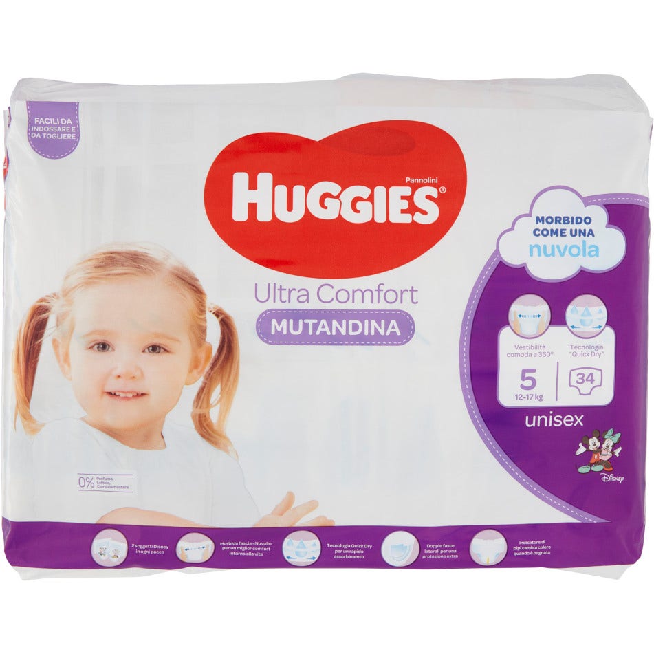 Huggies Ultra Comfort Pañales Bragas Talla 5 34 Piezas-1