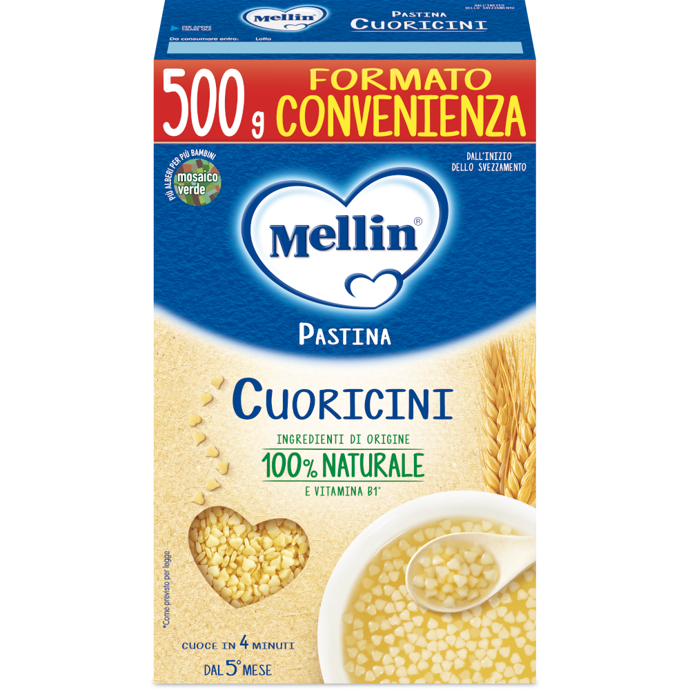 Mellin Corazones De Pasta 500g 5 Meses +-2