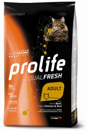 Prolife Cat Dual Fresh Adult Cibo Secco Per Gatti Adulti Beef Chicken Rice Sacco 7Kg