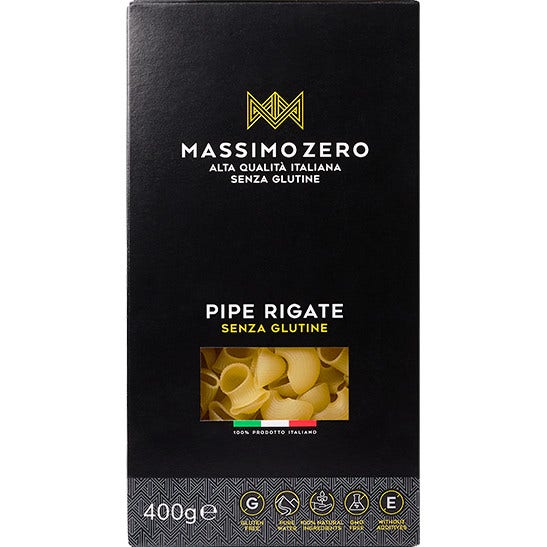 Massimo Zero Pipa Rigate Sin Gluten 400g-1