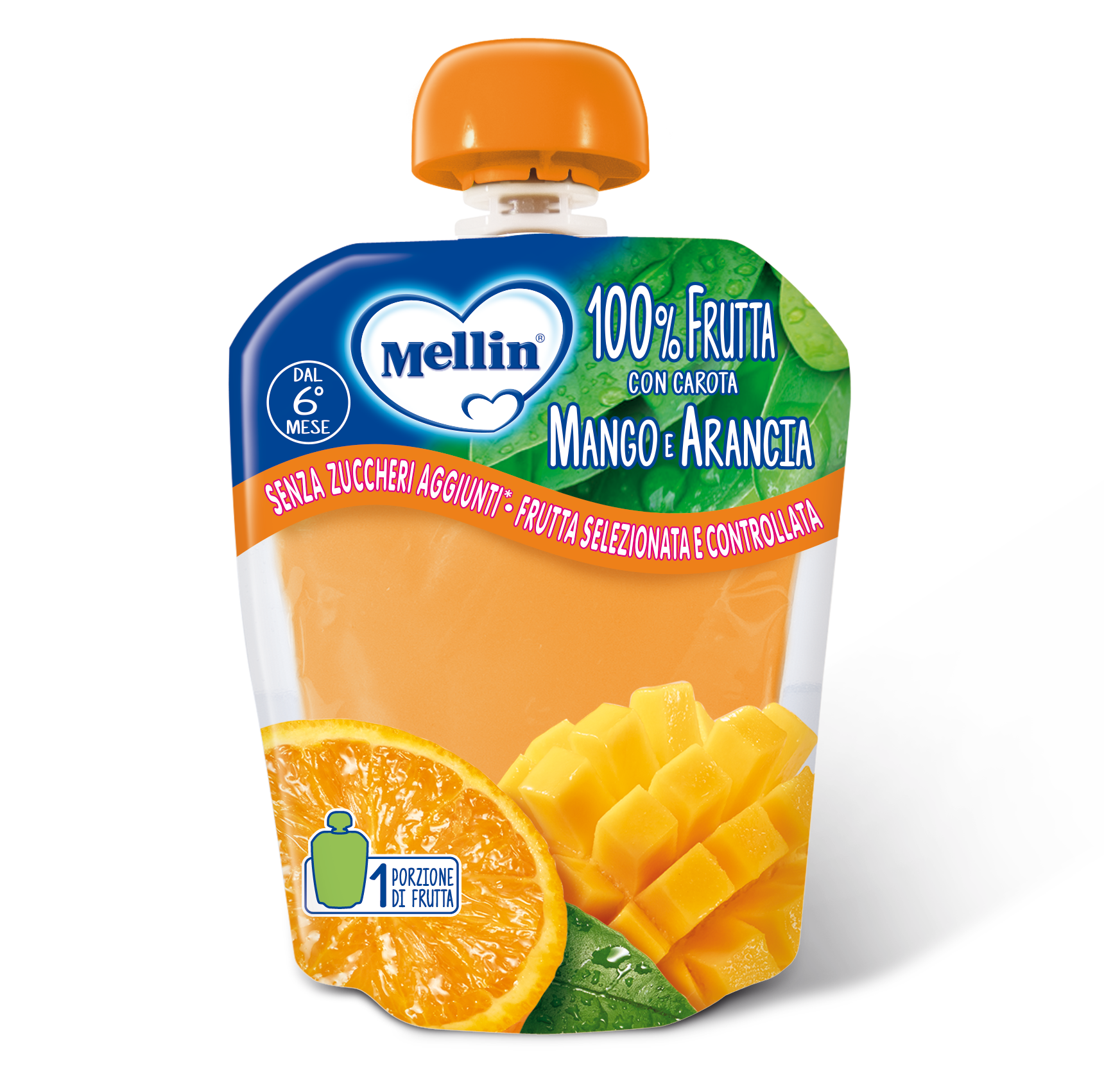 Mellin Bolsita Naranja Mango Zanahoria 90g 6Mesi+-1