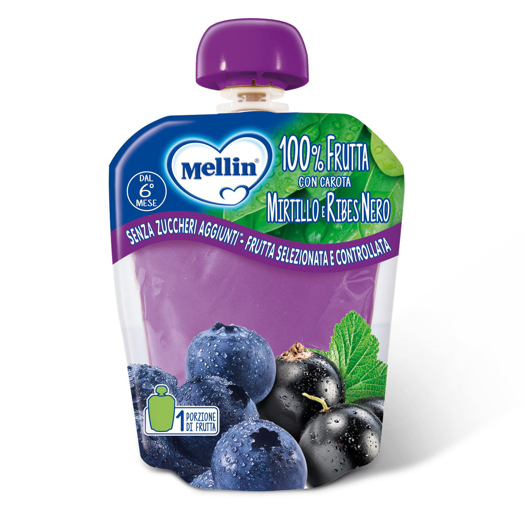 Mellin Bolsita Arándano Grosella Negra 90g 6Mesi+-1