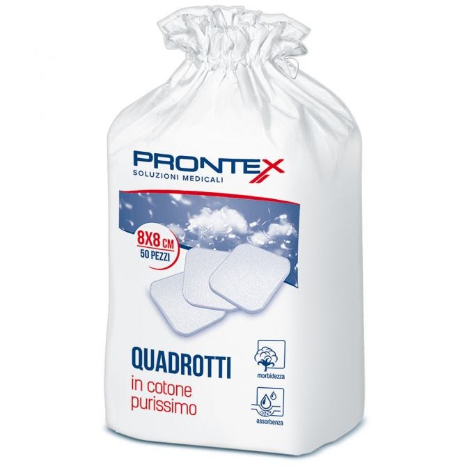 Prontex Algodón Hidrofílico Cuadritos 50 Piezas-2