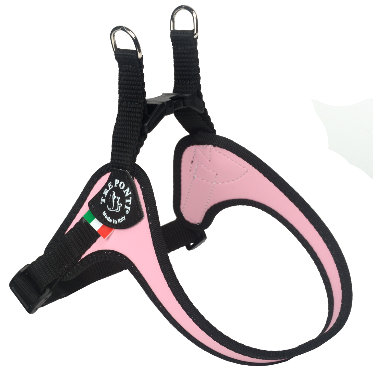 Tre Ponti Pettorina Easy Fit Con Sottopancia Regolabile Bordo Cannetè Rosa Per Cani 4/5kg Taglia 2