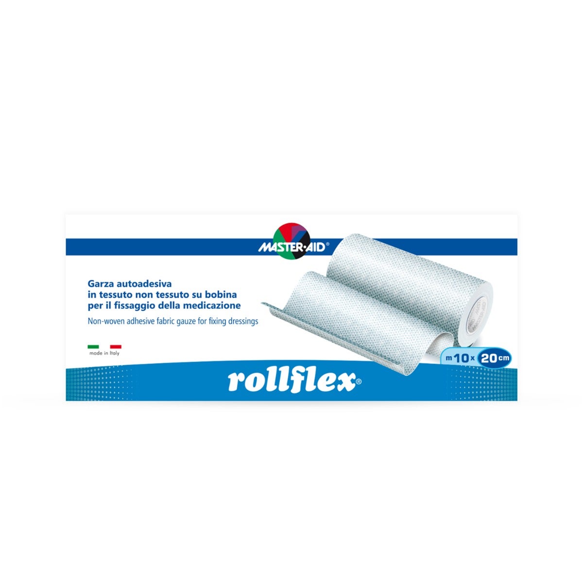 Rollo de tela no tejida de gasa autoadhesiva Master-Aid Rollflex 10x20cm-1