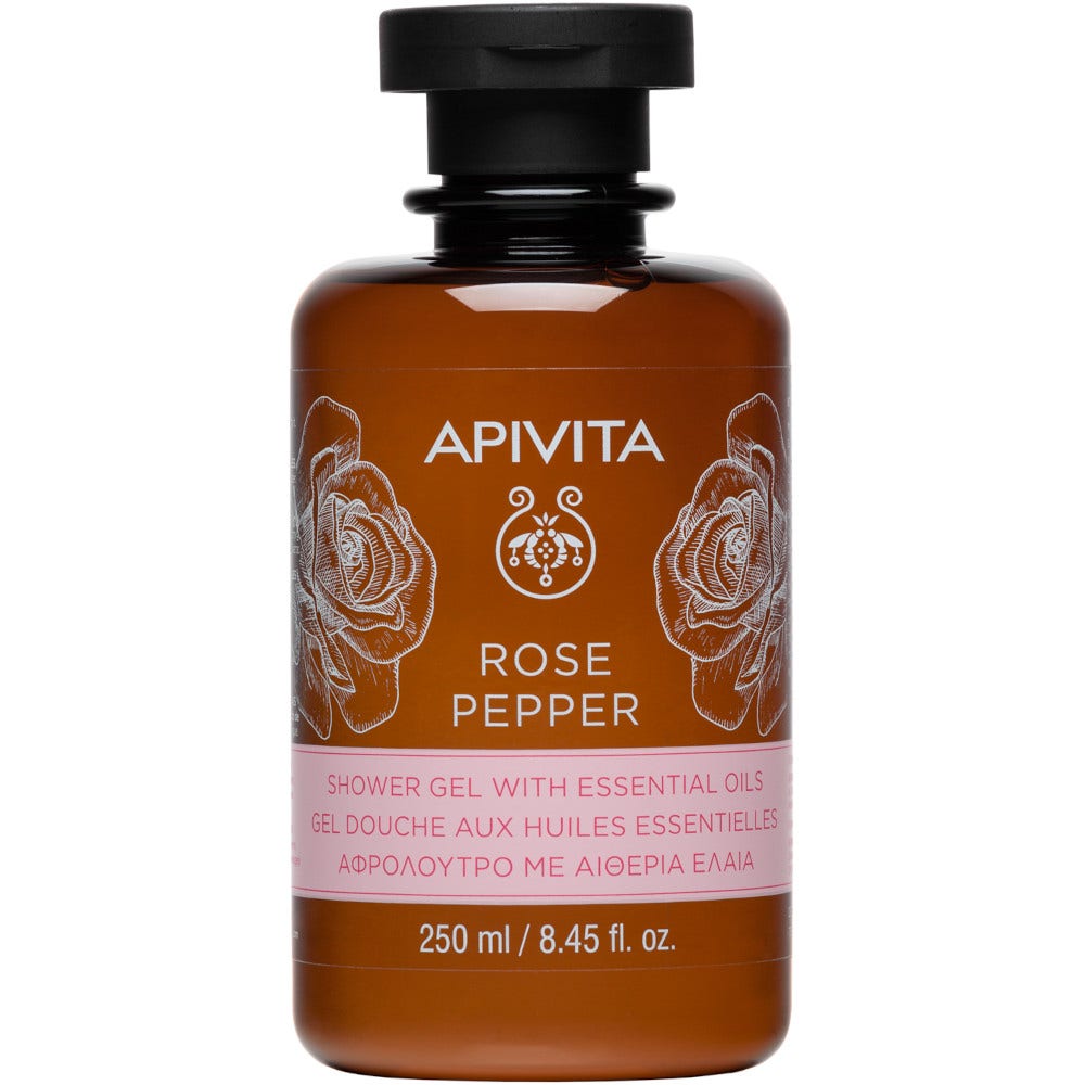 Apivita Black Pepper / Bulgarian Rose Gel de Ducha Limpiador 250ml-1