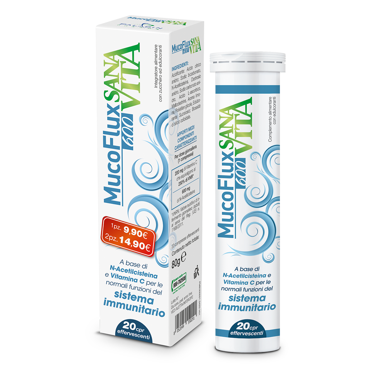 Sanavita Mucoflux 600 20 Capsulas Efervescentes-2