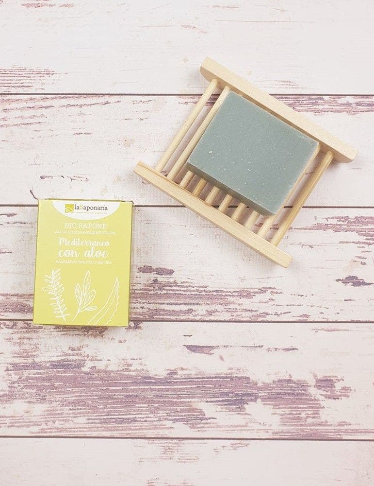 La Saponaria Bio Jabon Mediterraneo Con Aloe 100g-2