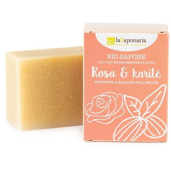 La Saponaria Jabón de Rosas Ecológico / Manteca de Karité 100g-1