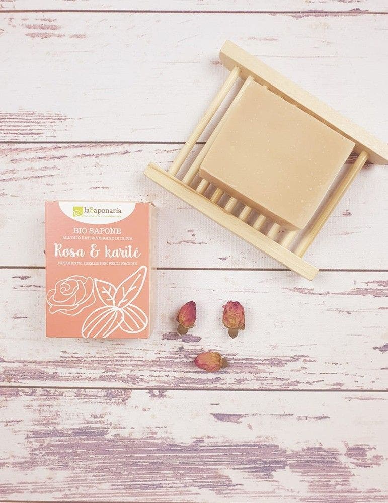 La Saponaria Jabón de Rosas Ecológico / Manteca de Karité 100g-2