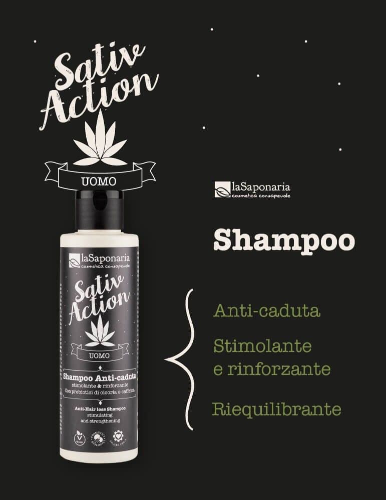 La Saponaria Sativaction Shampoo Anticaduta Uomo 150ml