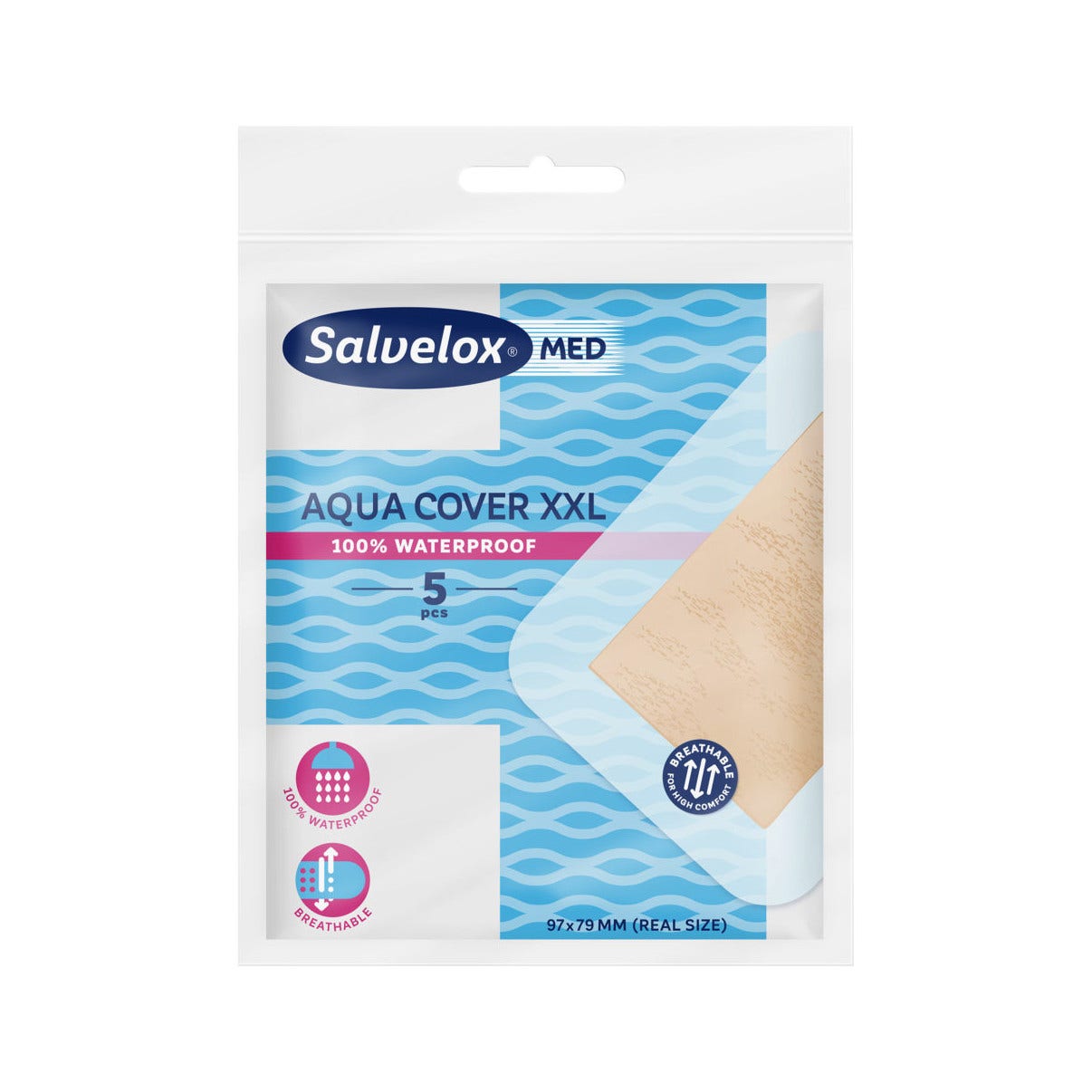 Salvelox Med Aqua Cover XXL Parche 5 Piezas-2