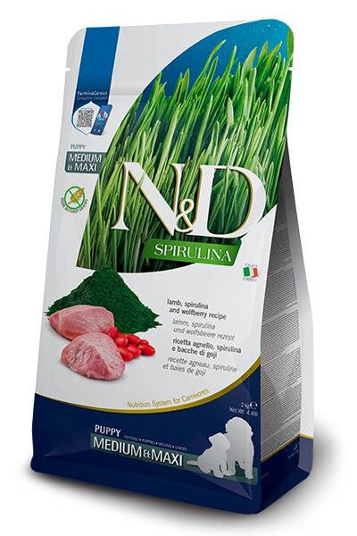 Farmina N&D Dog Medium & Maxi Spirulina Cordero para cachorros 2 kg
