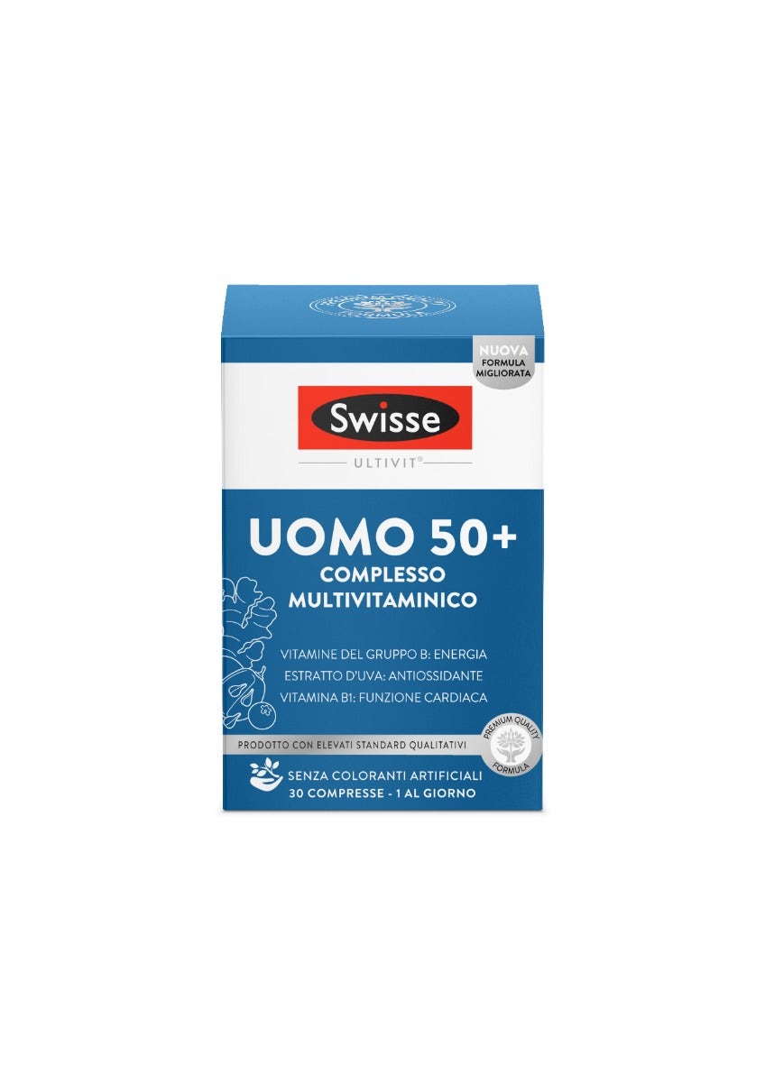 Swisse Multivitamínico para hombres mayores de 50 años, 30 comprimidos, suplemento