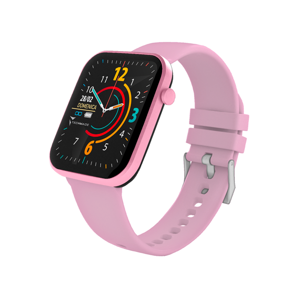 Techmade Have Smartwatch con marco de aluminio 1,68 rosa