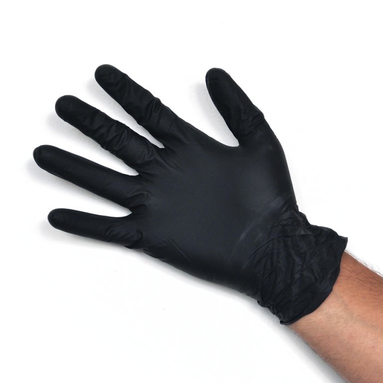 Guanto Nitrile Non Sterile Superficie Microruvida No Talco Colore Nero Taglia Small 100 Pezzi