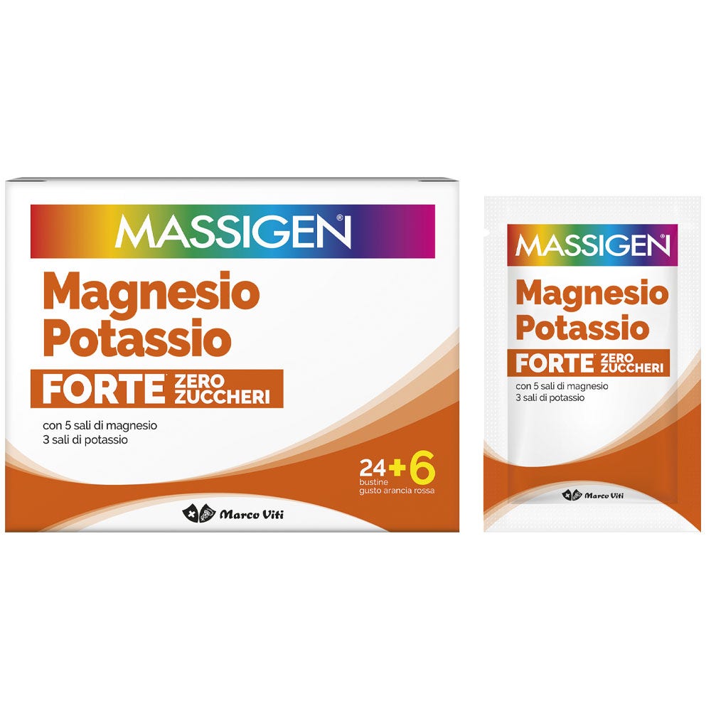 Marco Viti Massigen Magnesio Potasio Fuerte Cero Azúcar 24 + 6 Sobres-3
